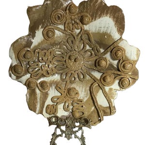 Cuenco de cerámica esmaltada de estilo vintage, cuenco de consola de cerámica esmaltada en tono neutro hecho a mano, cuenco de cerámica marrón con borde de forma libre y esmaltado en remolino.