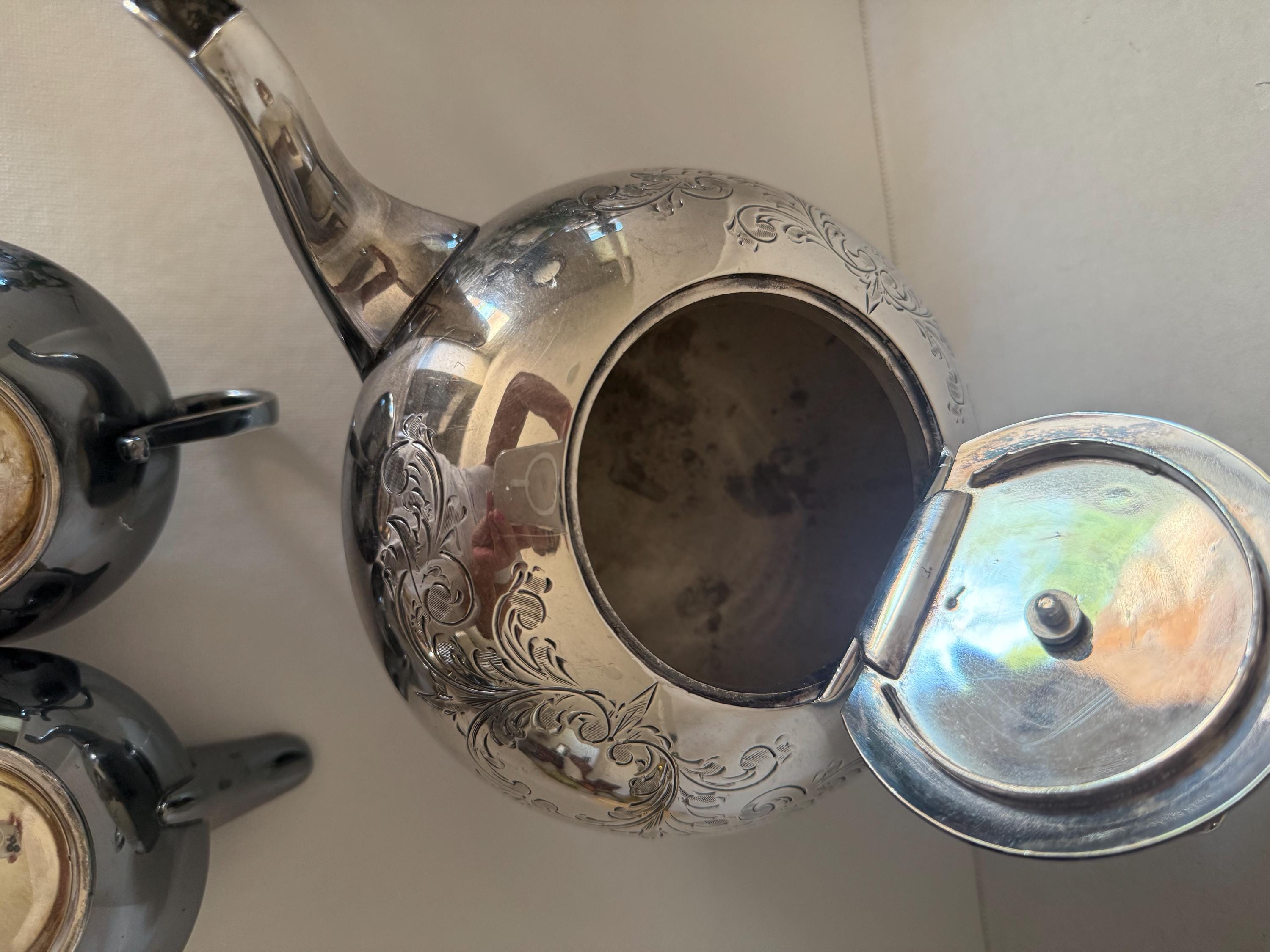 Vintage James Deakin & Sons Silverplate Tea Set, 3-piece