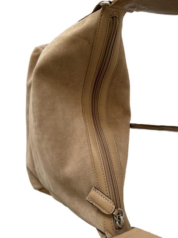 Talbots camel suede and leather structured handba… - image 9