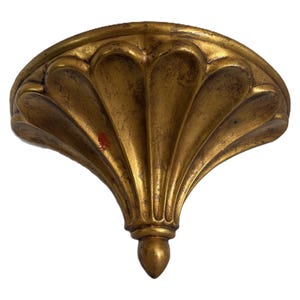 Vintage Anthony Hollywood Regency Gold Wall Sconce Planter Large Ornate Wall Pocket