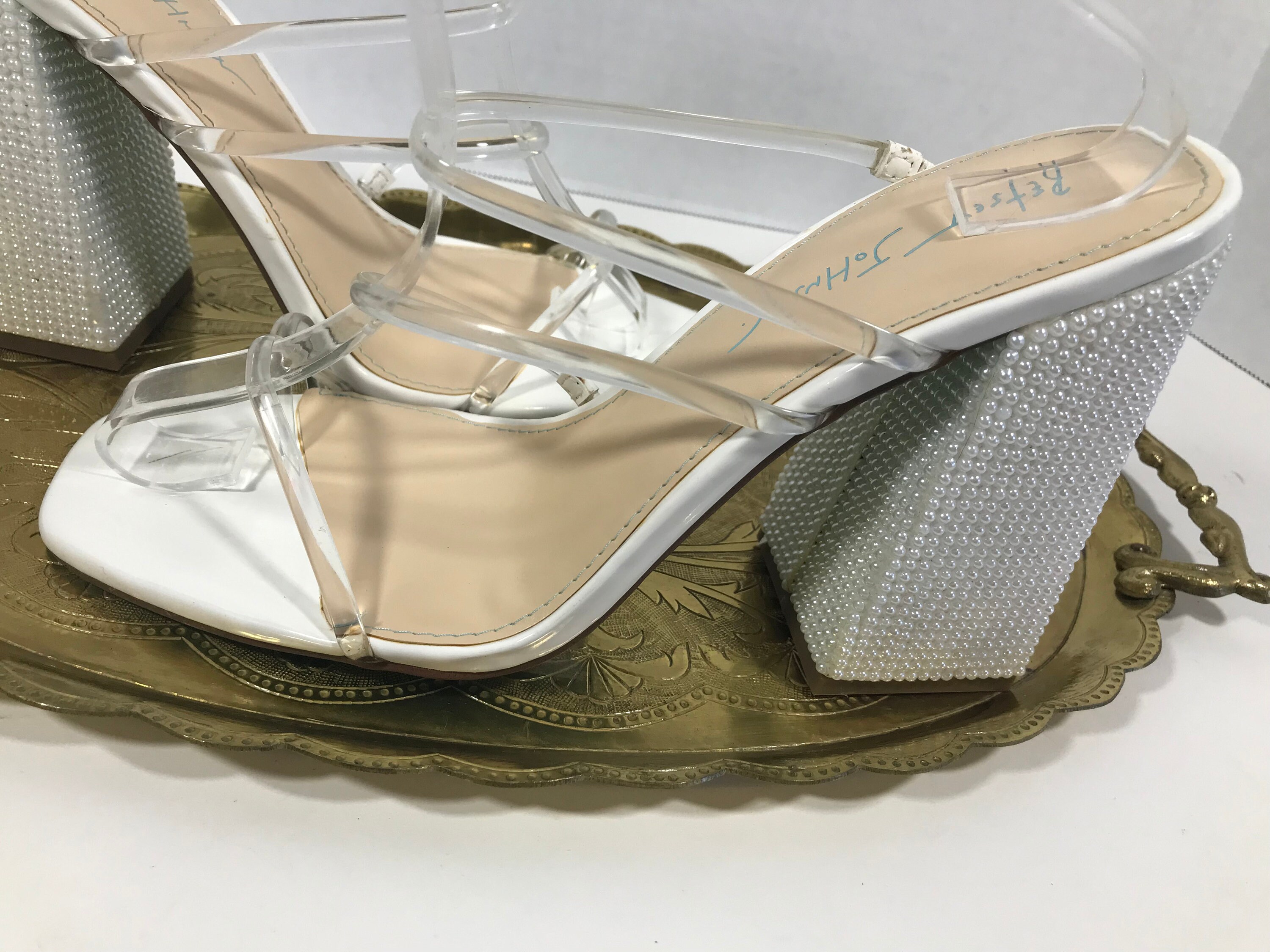 Betsey johnson clear best sale heels
