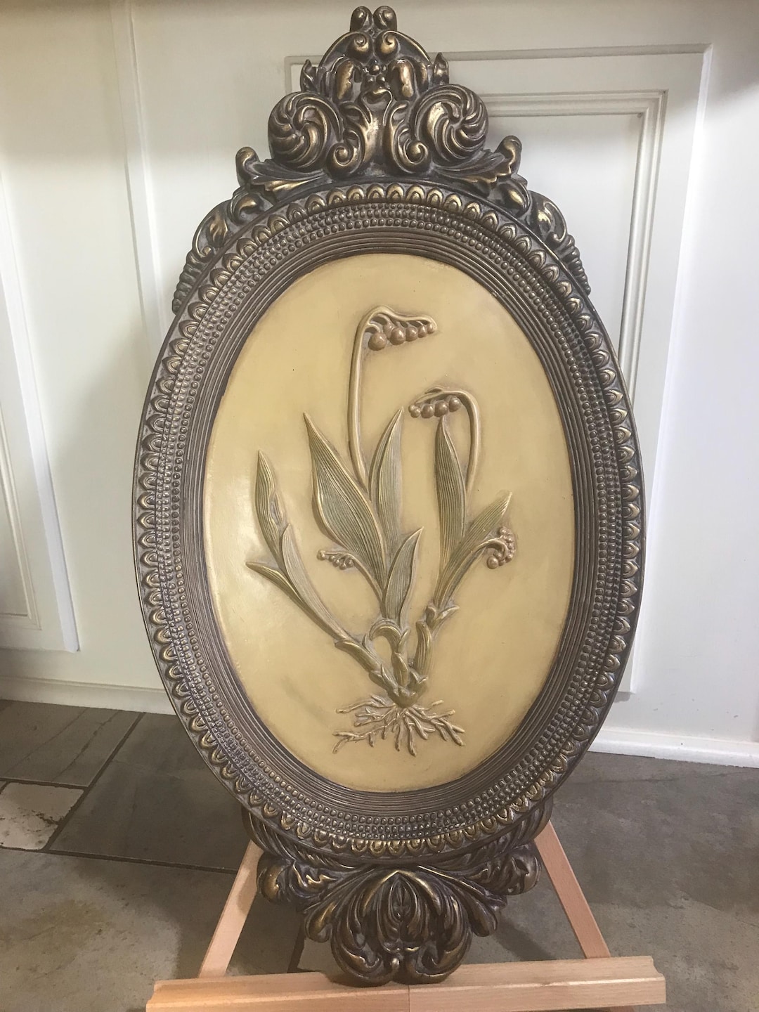 Vintage Victorian Style Wall Decor, Vintage Ceramic Relief Wall Art