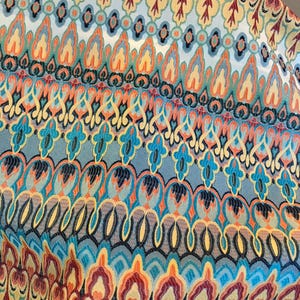 Vibrant Kantha multi fun stripe home decor fabric remnant, colorful indoor outdoor upholstery home decor fabric 24x58&quot;