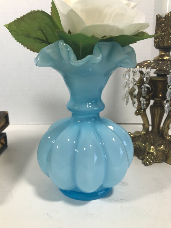 Antique Glass Vase セット 1930s Art Deco Topaz Cubist Style Glass Vase, Signed by