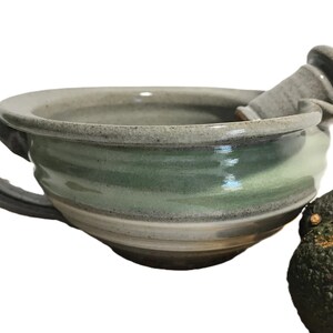 Pez Gallo signed ceramic glazed bowl and whisk, Pez Gallo glazed art pottery spouted bowl and whisk, signed art pottery, glazed pottery