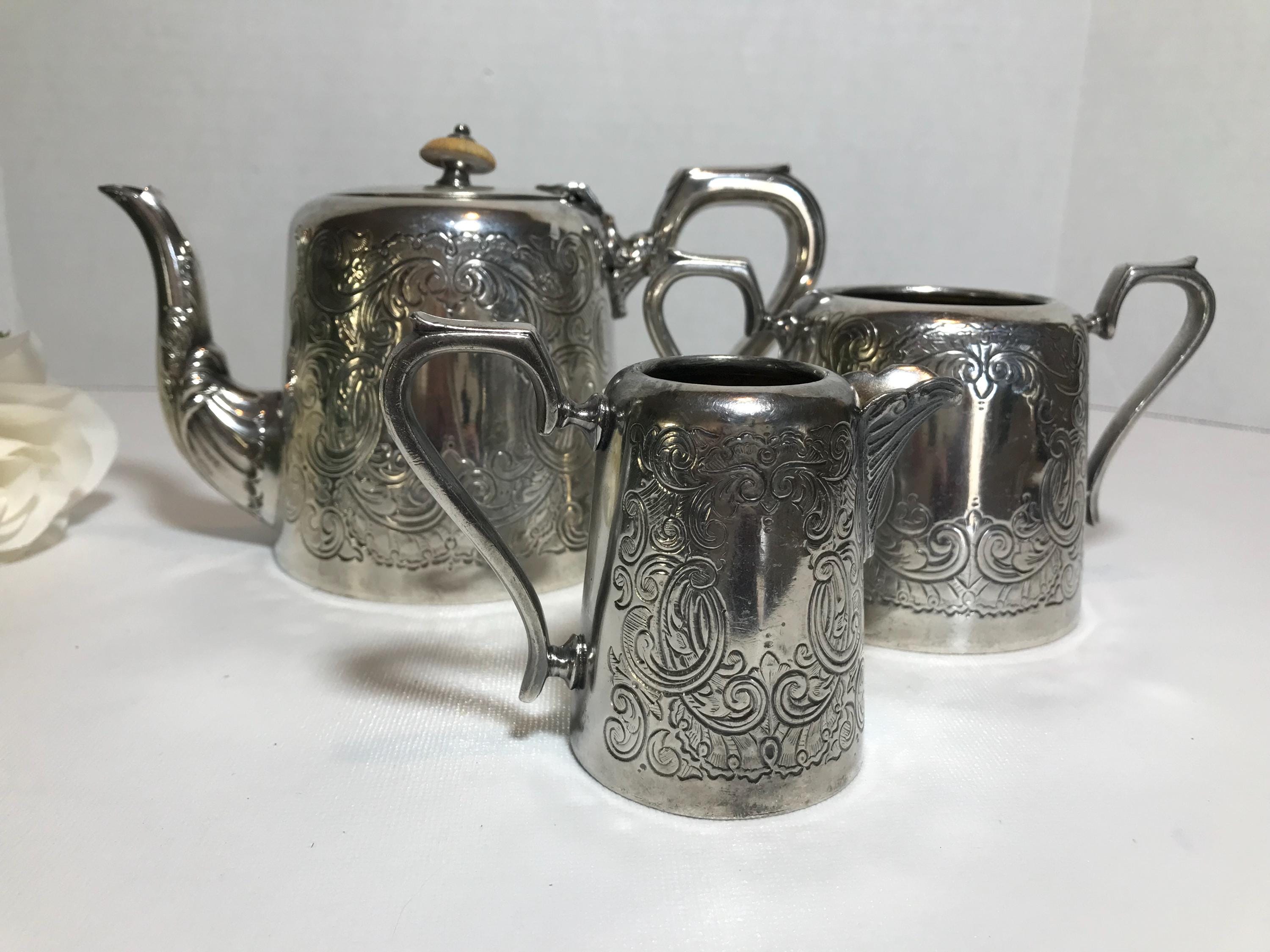 Vintage JH Potter Sheffield Silver Tea Set, Sheffield JH Potter