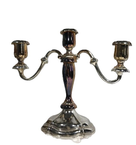 Vintage Oneida Japan Silver Plate Candelabra, Vintage Silverplate