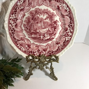 Mason&#39;s Ironstone rot Transferware Teller 10&quot;, Mason&#39;s England rot weiße Aussicht Transferware Essteller, Mason&#39;s England Aussicht 10&quot; Platte