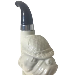Avon vintage bulldog pipe aftershave bottle, Vintage Avon white bulldog pipe glass aftershave bottle, Vintage Avon bulldog bottle