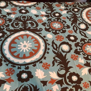 Suzani style upholstery fabric, Bohemian floral Suzani style home decor fabric, indoor outdoor floral bold printed home decor fabric 54x128&quot;