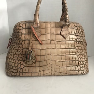 Bolso vintage Dooney y Bourke, bolso de bolso de cuero sintético Dooney y Bourke Bolso de bolso de cuero bronceado vintage Dooney y Bourke