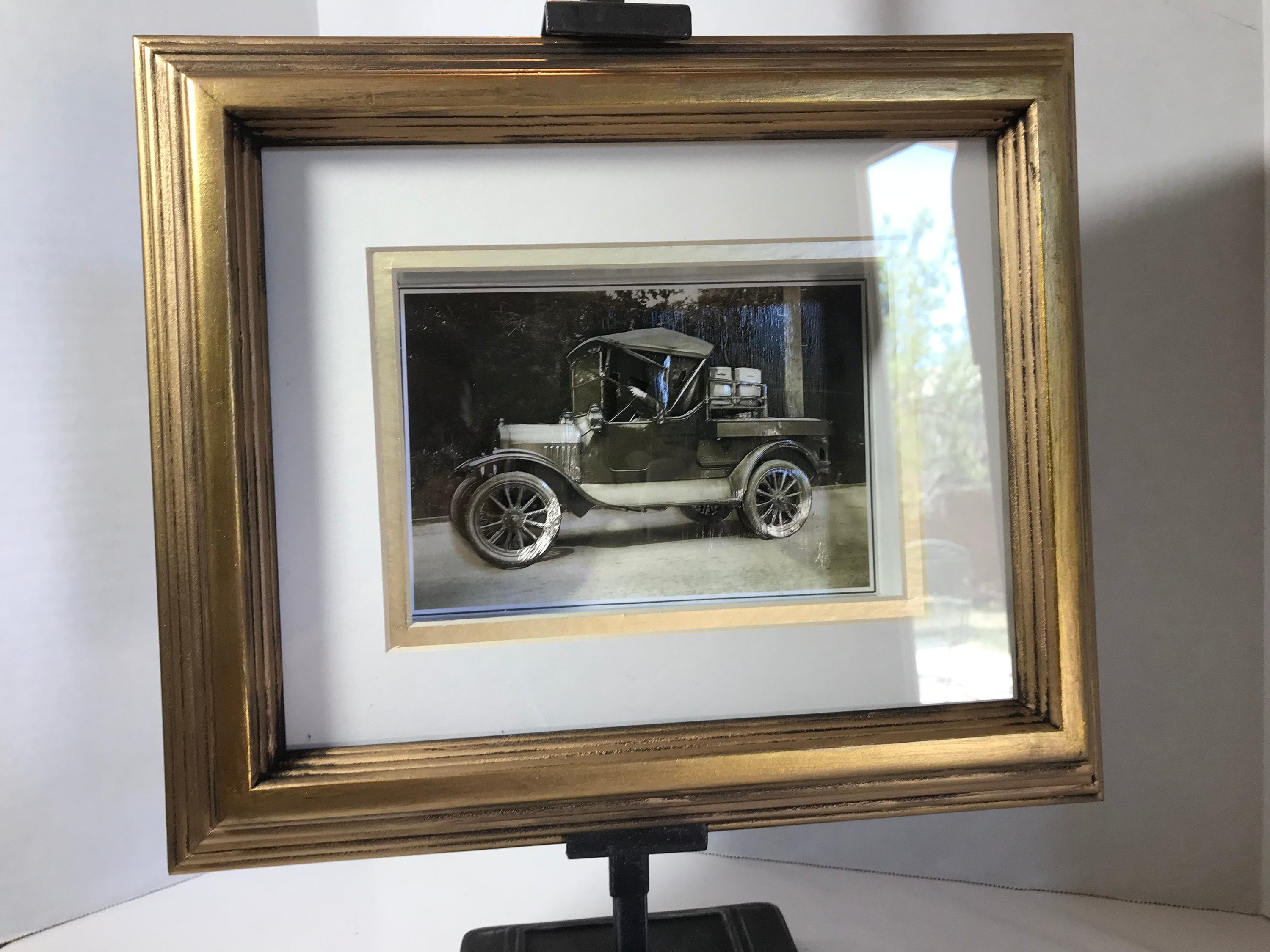 Vintage automobile 3 dimensional shadow box wall art, Vintage black and white 3d paper cut out art in shadow box wall decor, masculine art.