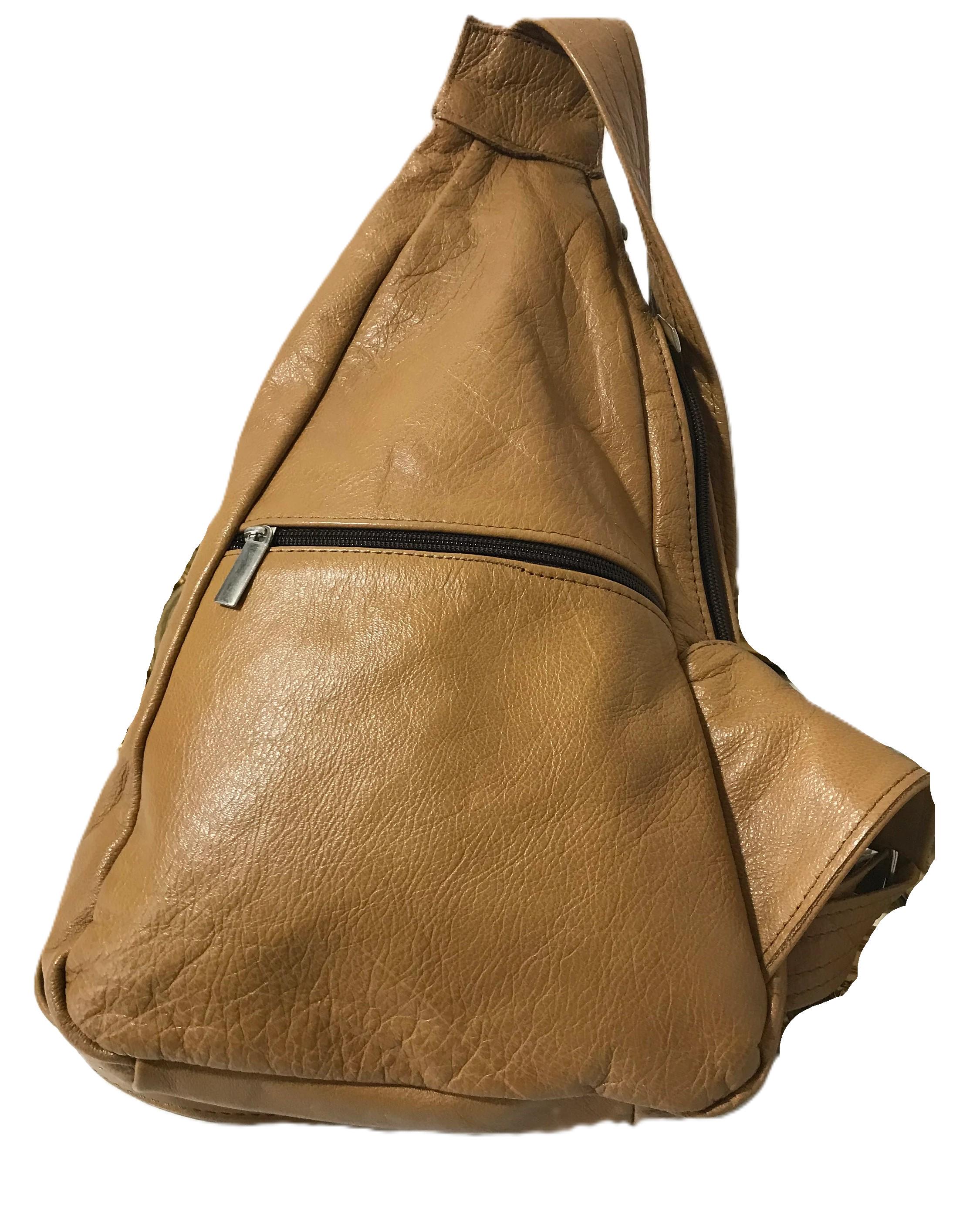 Vintage 1970s Sling Bag, Vintage 70s Leather Pouch Crossbody, 70s