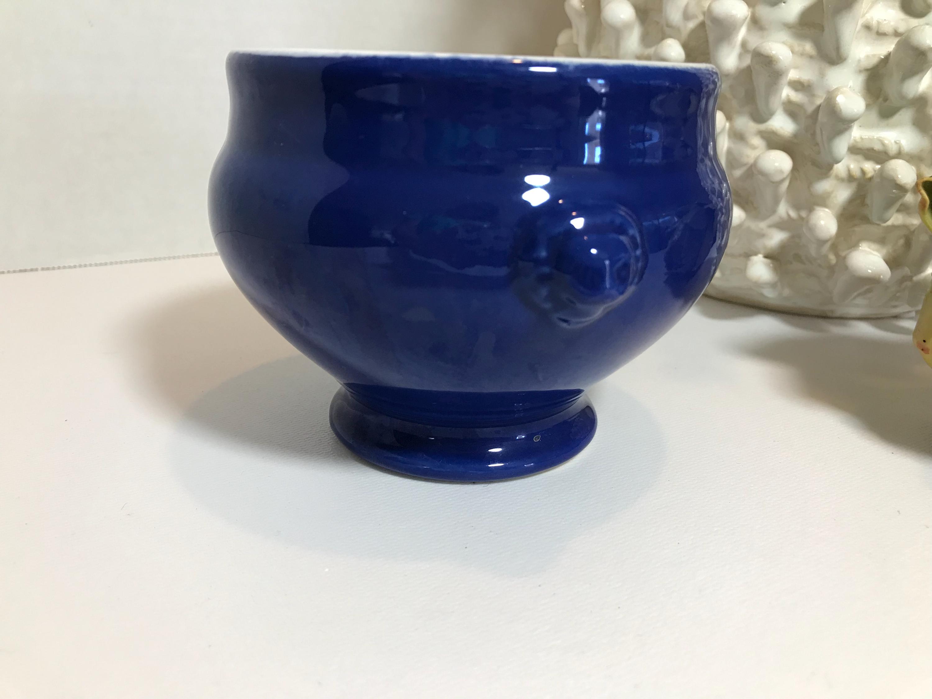 特大エミールアンリEmile Henry 青い陶器ボウル 直径30cm フランス