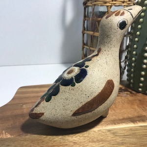 Vintage Tonala ceramic hand painted bird, Mexican art pottery bird, Mexican Tonala ceramic pottery, Tonala ceramic hand painted/glazed bird