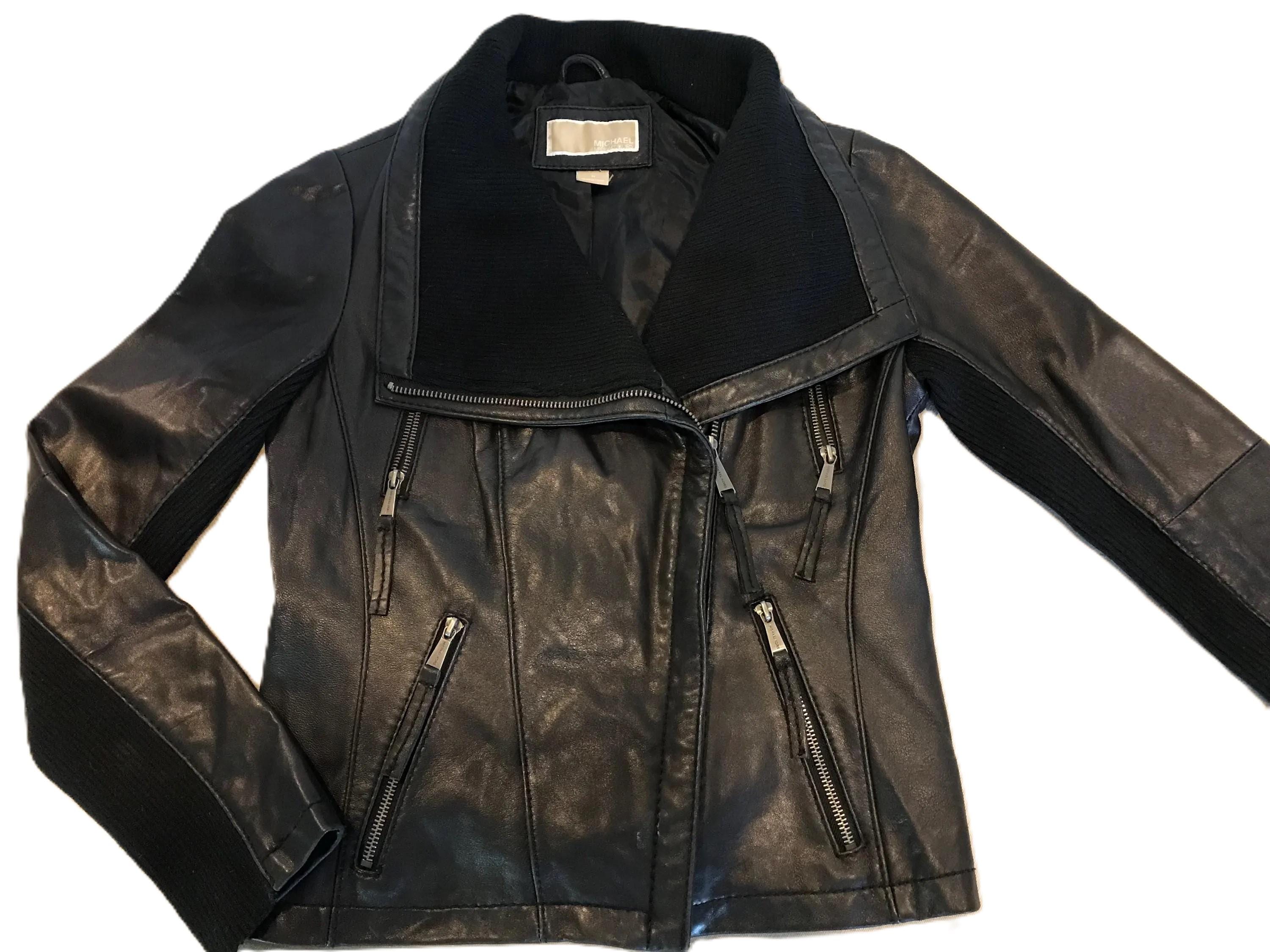 マイケル・コース レザー モトスタイル ジャケット、サイズ M