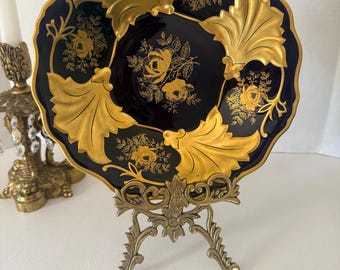 Vintage Echt Weimar Kobalt “jutta” 9.5″ Cobalt Blue & Gold Rimmed