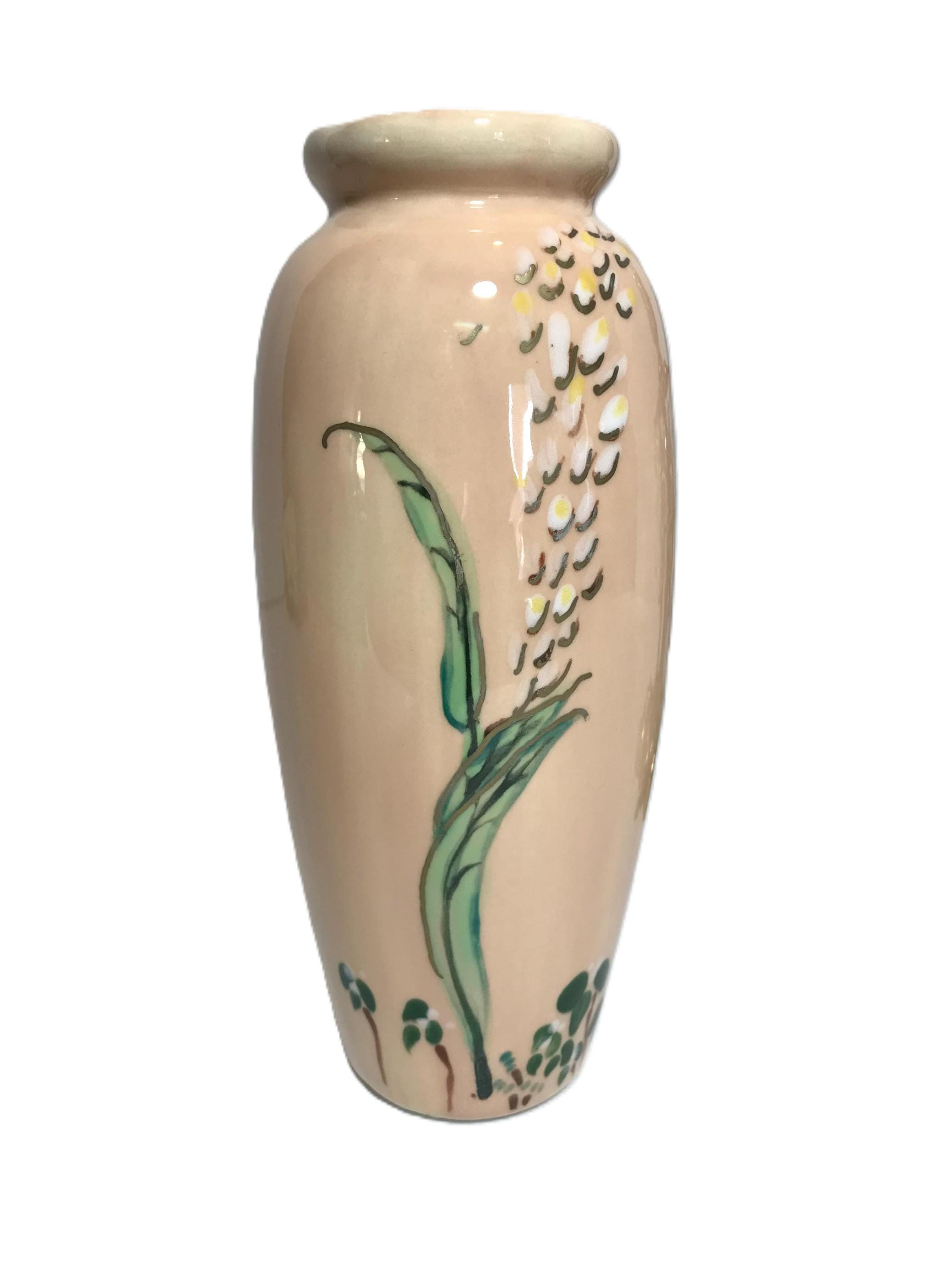 花柄手描き陶磁器花瓶 ヴィンテージの手描き花柄小花瓶、ヴィンテージの花柄小陶磁器つぼみ