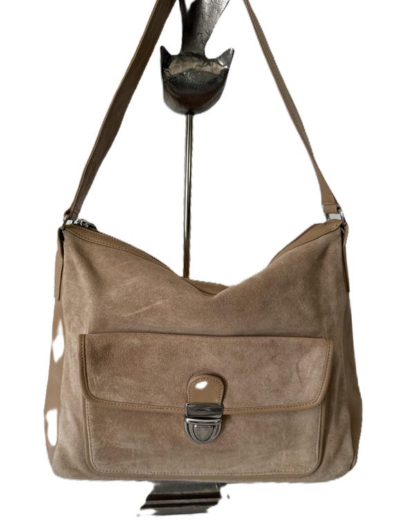 Talbots camel suede and leather structured handba… - image 7