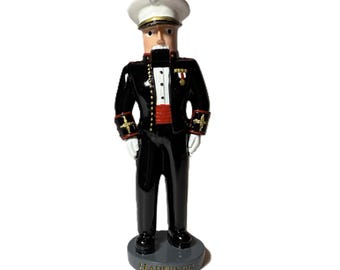 Vintage Bradford Notenkrakerornament US Marine Corps – leiderschap, Semper Fi-militair