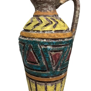 Vintage Bitossi studio pottery vase pitcher, Bitossi abstract lava glaze pottery, Italian Mid Century Bitossi pitcher, Bitossi MCM pottery