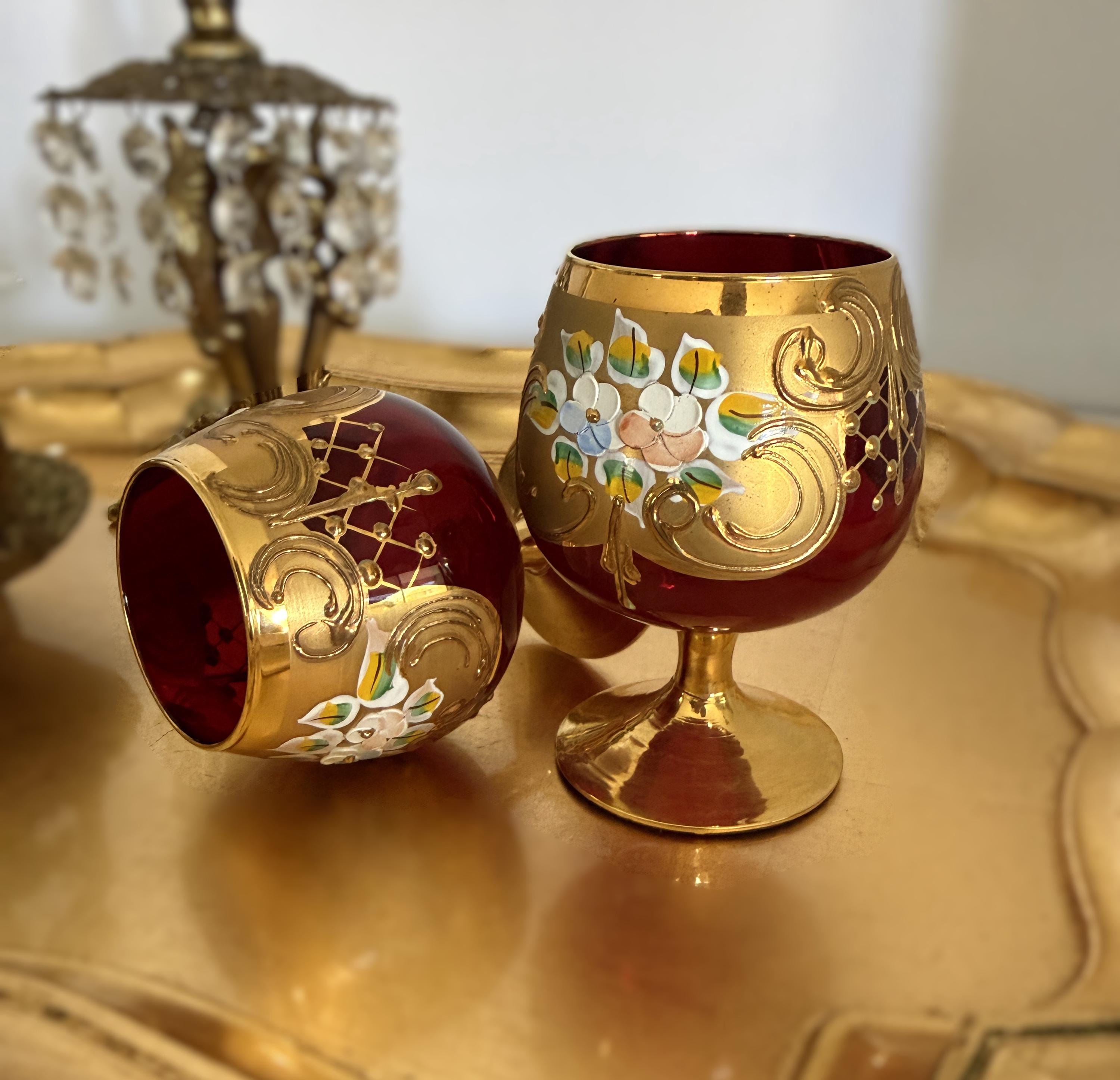 BOHEMIA GLASS　チェコ製　ガラス 器　ハンドメイド　アンティーク？ Czech bohemia glass - Etsy 日本