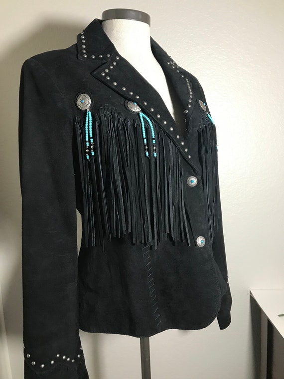 Vintage Scully genuine suede fringed jacket, Scull