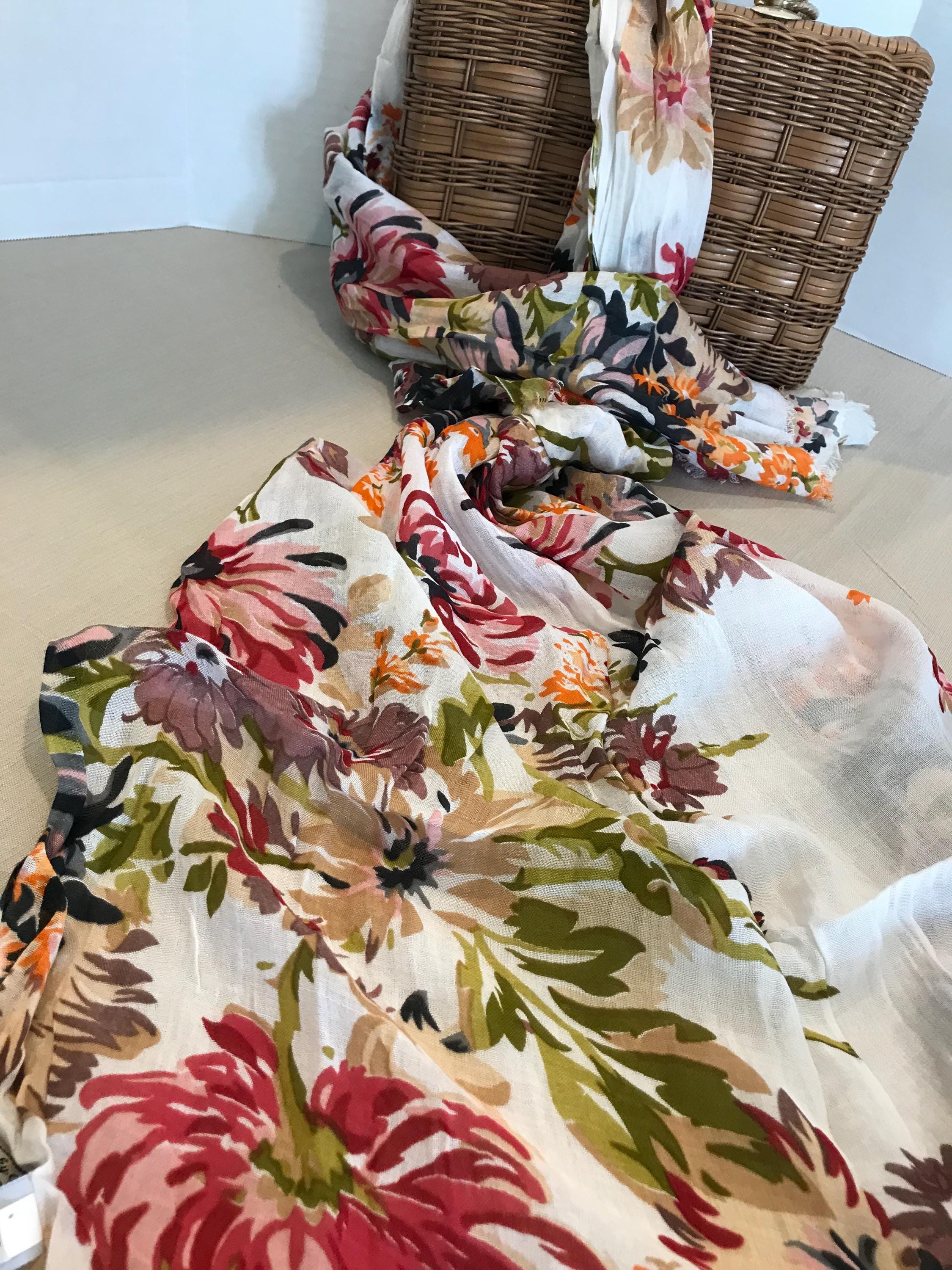 Lucky Brand Floral Scarf, Lucky Brand Bold Floral Printed  display picture 1