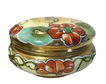 Vintage T & V Limoges France Porcelain Trinket Box, Signed