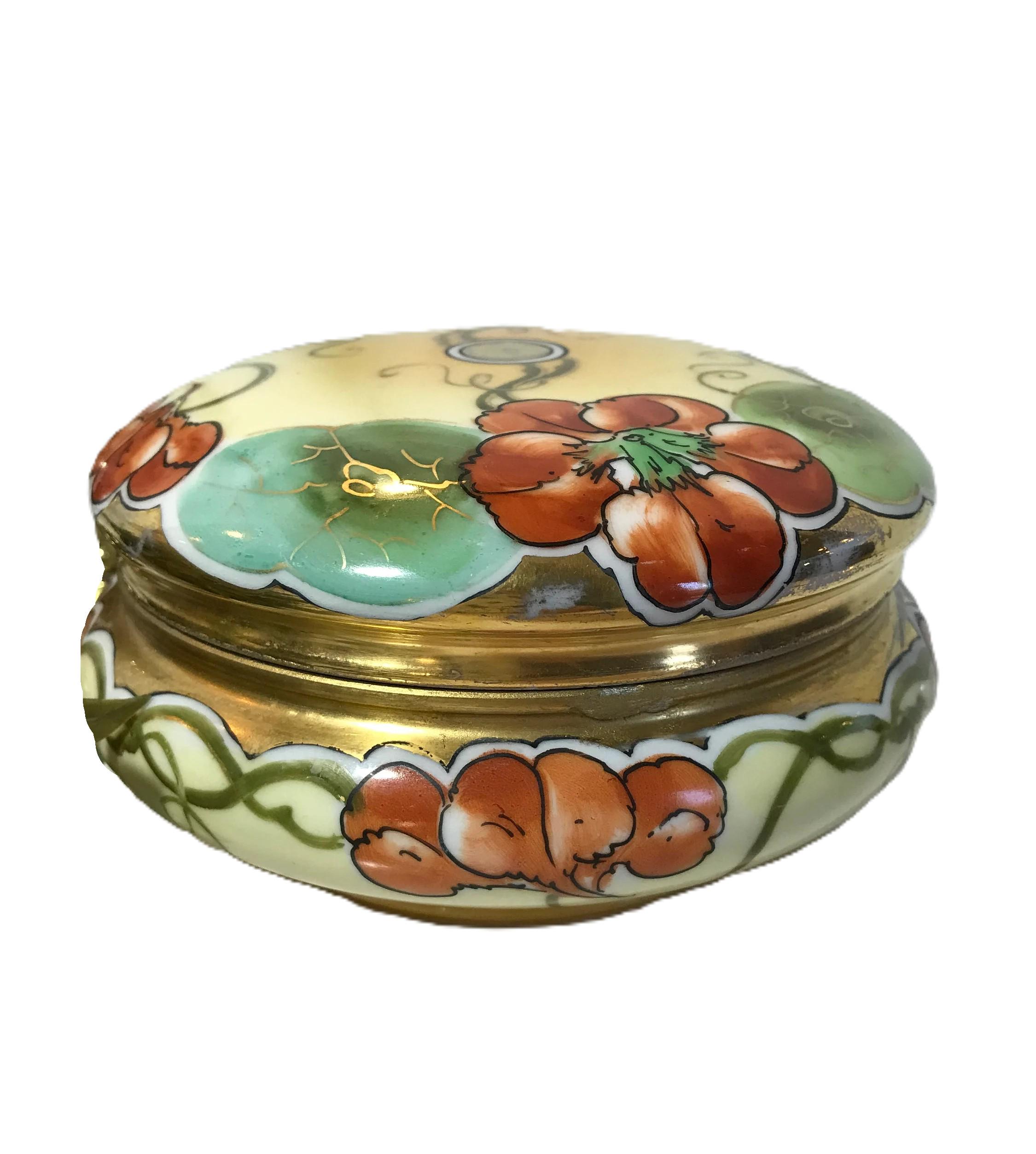 Vintage T & V Limoges France Porcelain Trinket Box, Signed