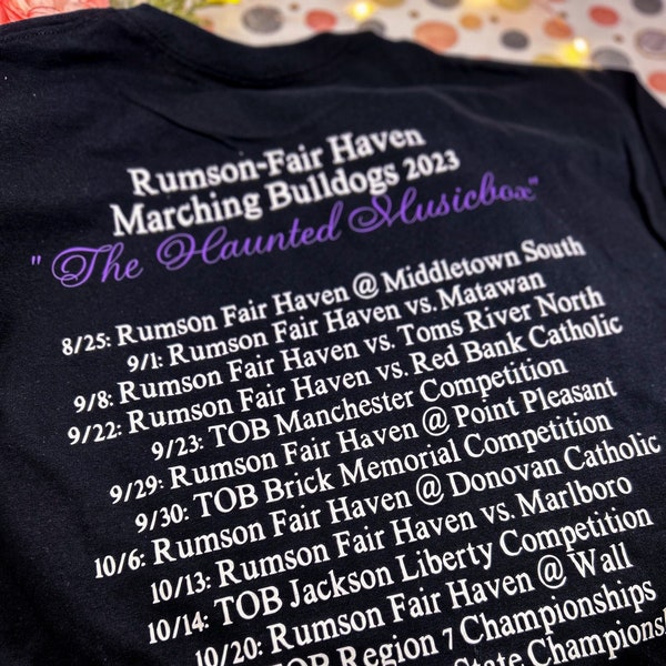 The Haunted Musicbox Halftime Performance Tour Shirt | 2023 RFH High School Marching Bulldog Band Shirts