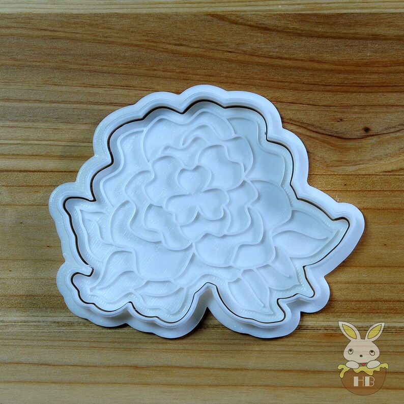 Peony Cookie Cutter and Stamp
