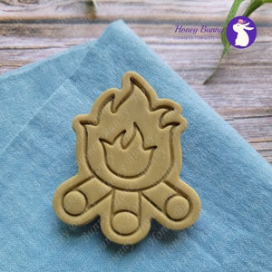 Cookie Cutter and Stamp (Camp Fire 02) / Campfire Cookie Cutter / Camping Cookie Cutter / Travel Cookie Cutter