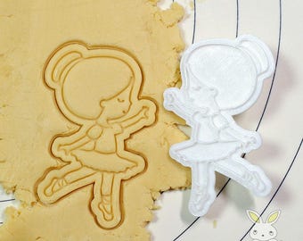 Cute Ballerina Cookie Cutter and Stamp