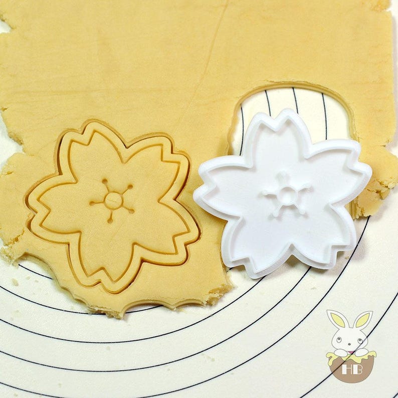 A Cherry Blossom Cookie Cutter and Stamp image 1