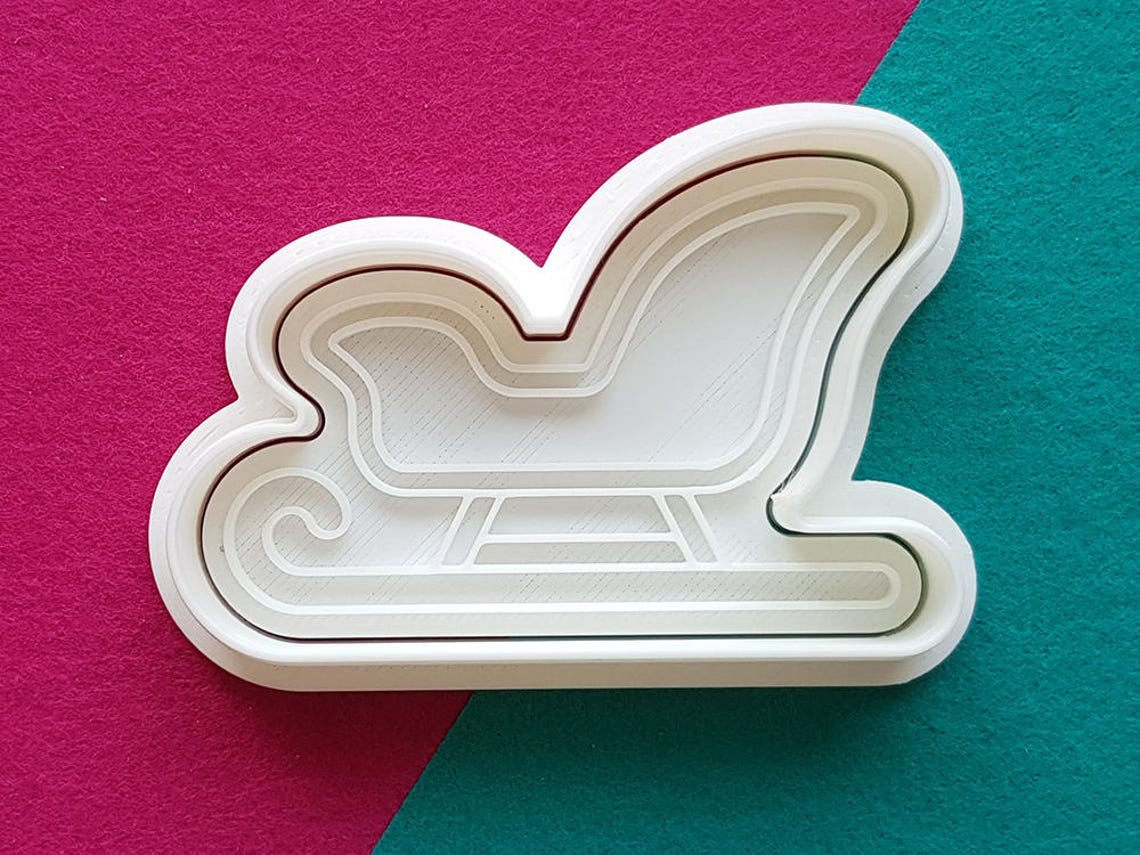 Sleigh 01 Cookie Cutter and Stamp Etsy Australia