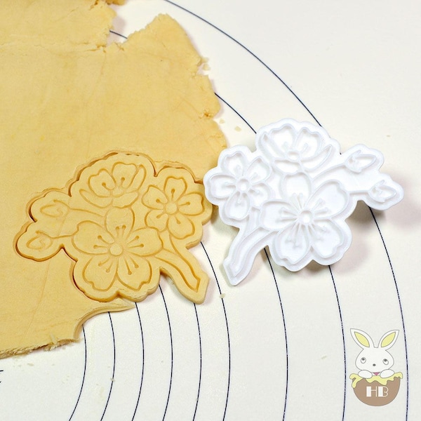 Cherry Blossoms Cookie Cutter and Stamp / Flower Cookie Cutter / Flower Embosser