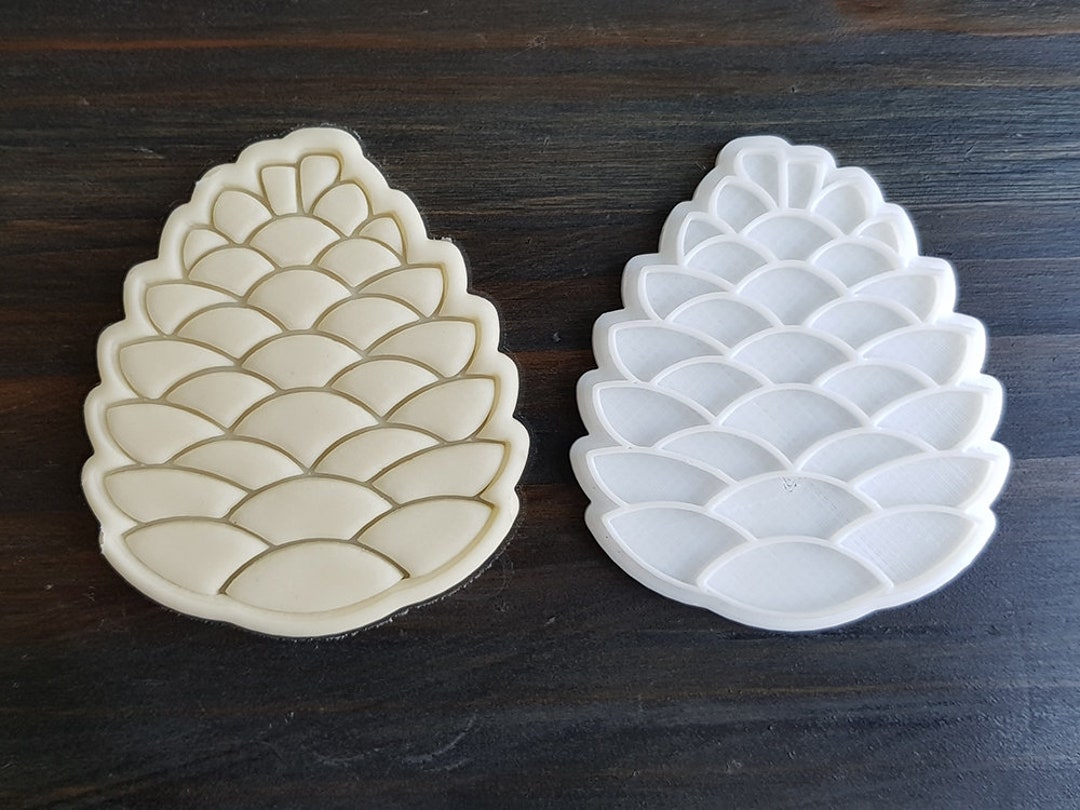 Pine Cone Cookie Cutter and Stamp Set (2 PCS) / Thanksgiving Cookie ...