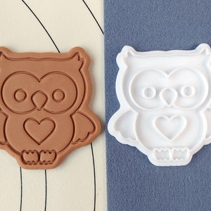 Heart Owl 2  Cookie Cutter + Stamp (2 PCS)