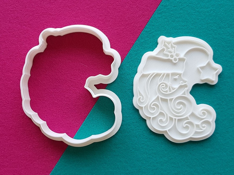 Santa Watching a Star Cookie Cutter and Stamp Etsy