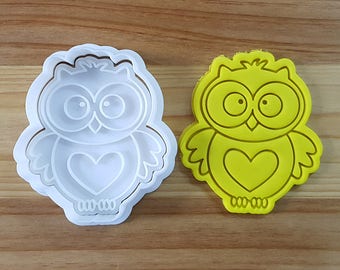 Heart Owl Cookie Cutter and Stamp