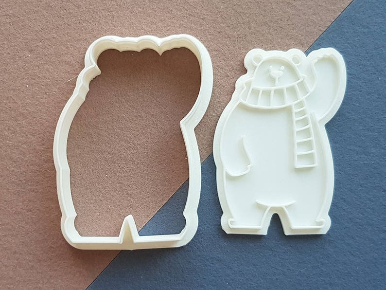 Polar Bear Saying Hi Cookie Cutter and Stamp Etsy