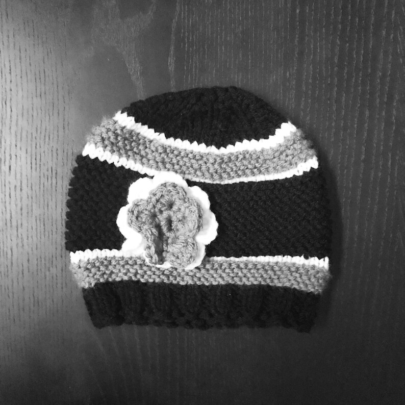 Crochet Oakland Raiders Baby Hat