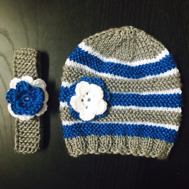 Dallas Cowboys Baby Girl Headband With Crochet Flower, Perfect for Baby