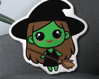Green Witch Pillow – Elphie Inspired by Wicked, Cute Halloween Decor