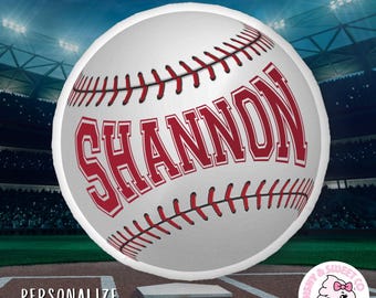 Personalized Baseball Pillow – Custom Shaped Plush Gift for Players, Coaches & Fans | Soft Sports Decor