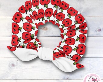 Apple Scrunchie with Removable Bow: Recycled Polyester Hair Tie