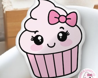Cupcake Pillow: Soft Plush Dessert Decor - Pastel Nursery Gift