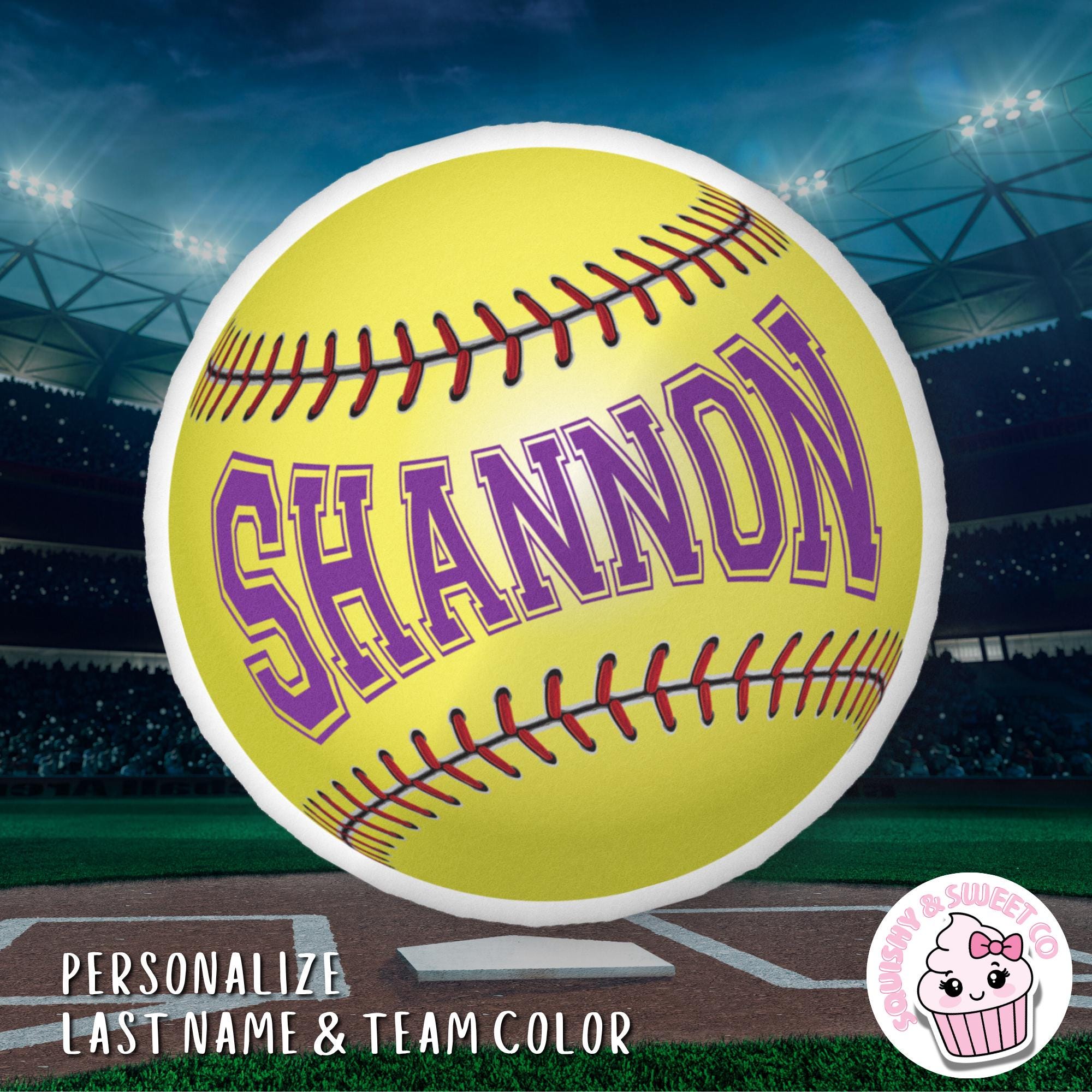Personalized Softball Pillow – Custom Shaped Plush Gift for Players, Coaches & Fans | Soft Sports Decor