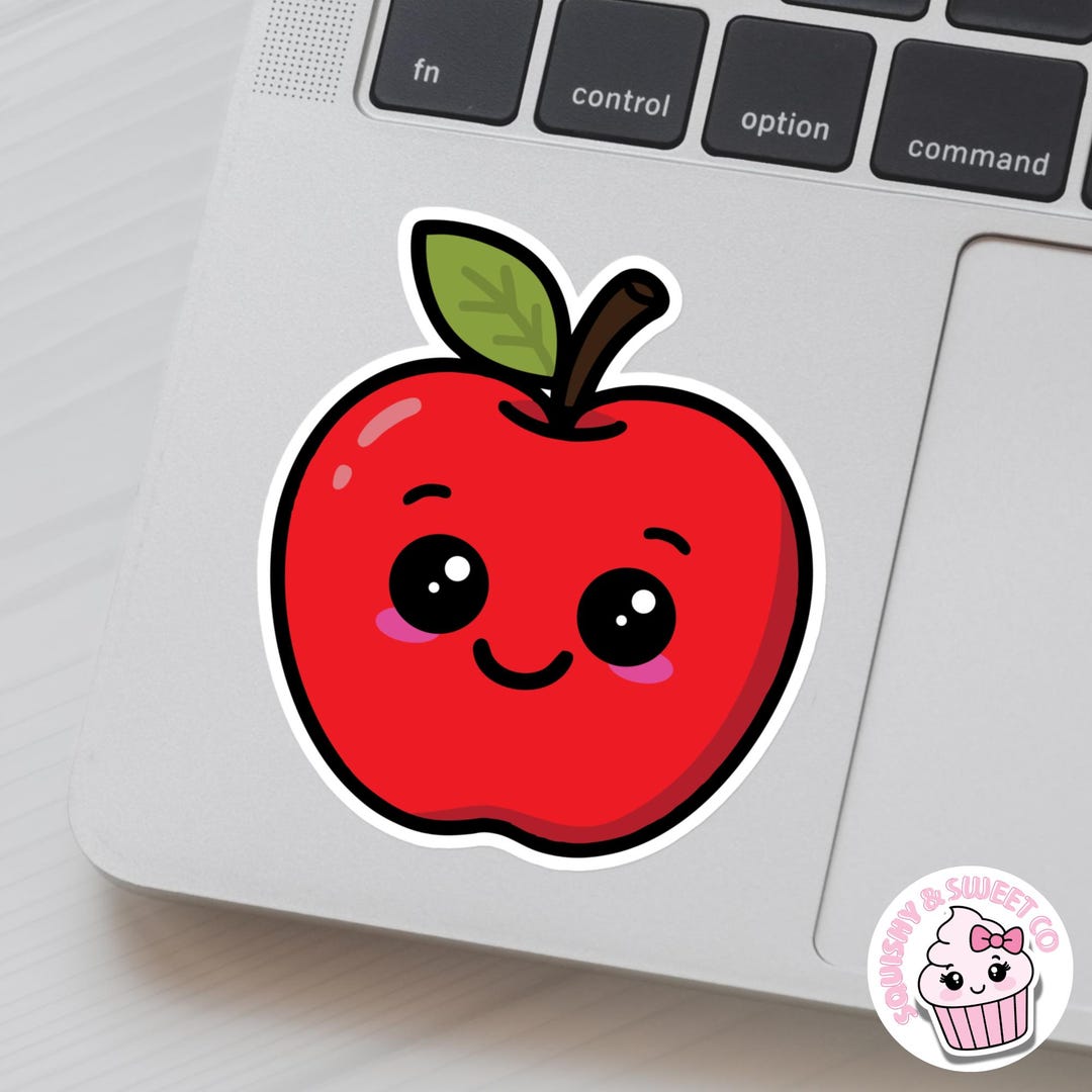 Cute Ios Sticker Kawaii Apple Vinyl Sticker – Cute Stationery, Teacher Gift - Etsy